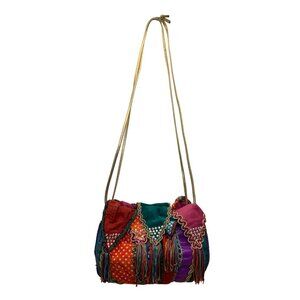 Rita Diana Women’s Multicolor Patchwork Bohemian Drawstring Shoulder Bag